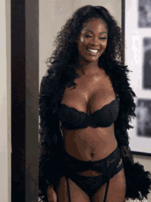 ebony black lingerie